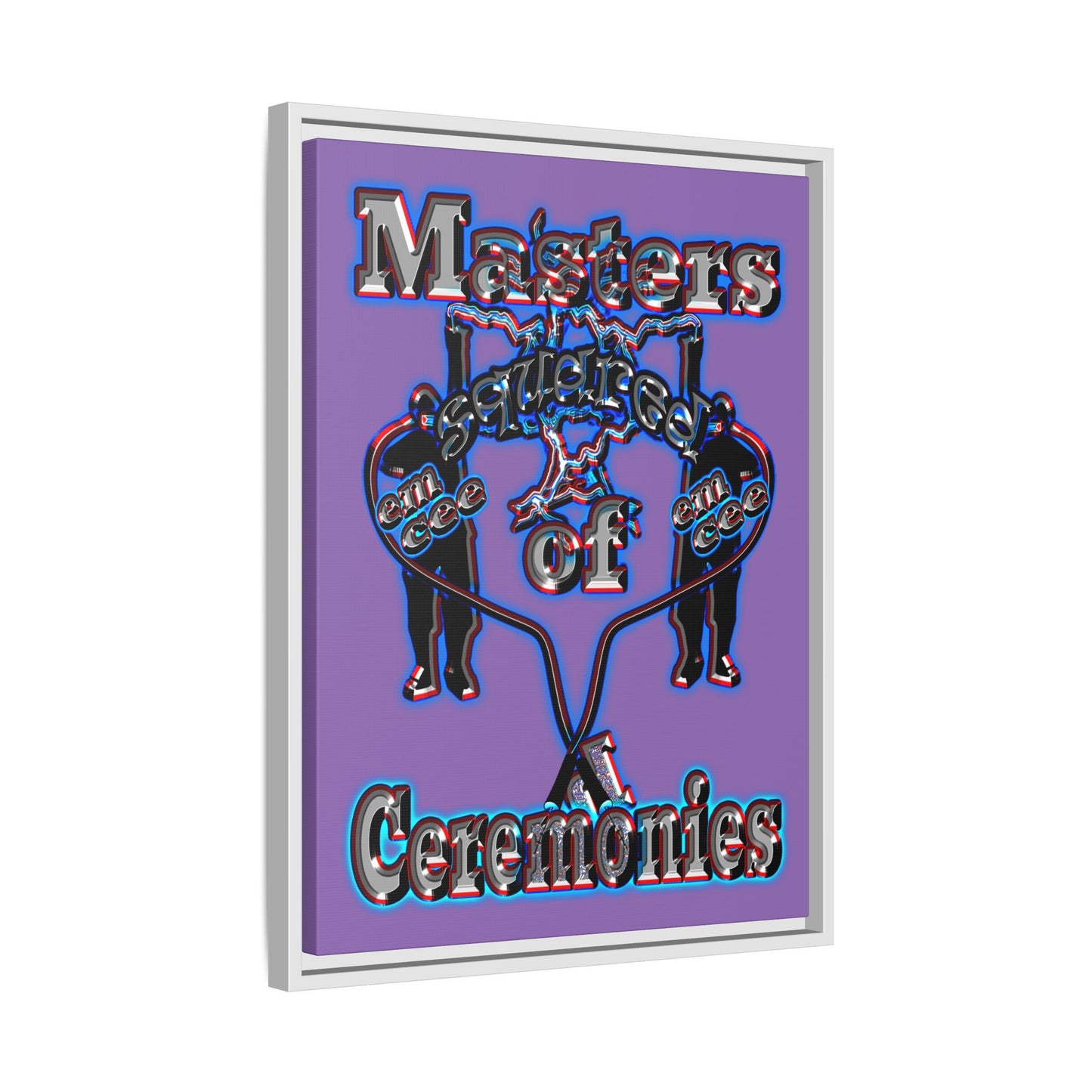 em cee squared - framed canvas art (light purple)