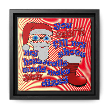 santa's shoes - framed canvas art (yellow-orange wave)