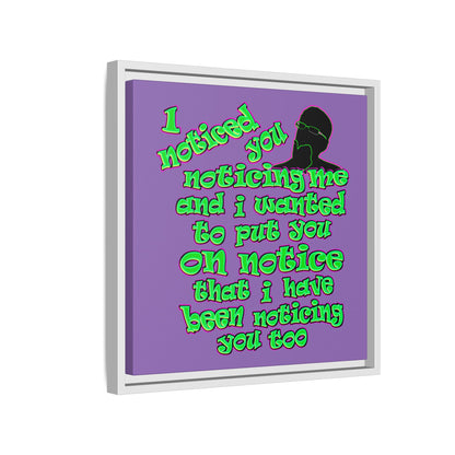 noticed you noticing - framed canvas art (light purple)