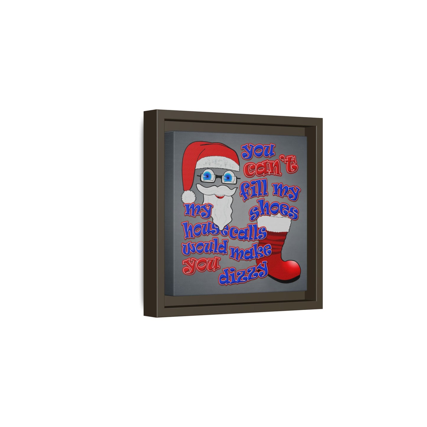 santa's shoes - framed canvas art (grey-light grey)