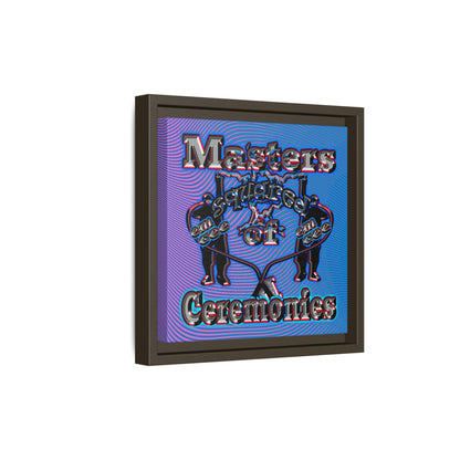 em cee squared - framed canvas art (light blue-purple wave)