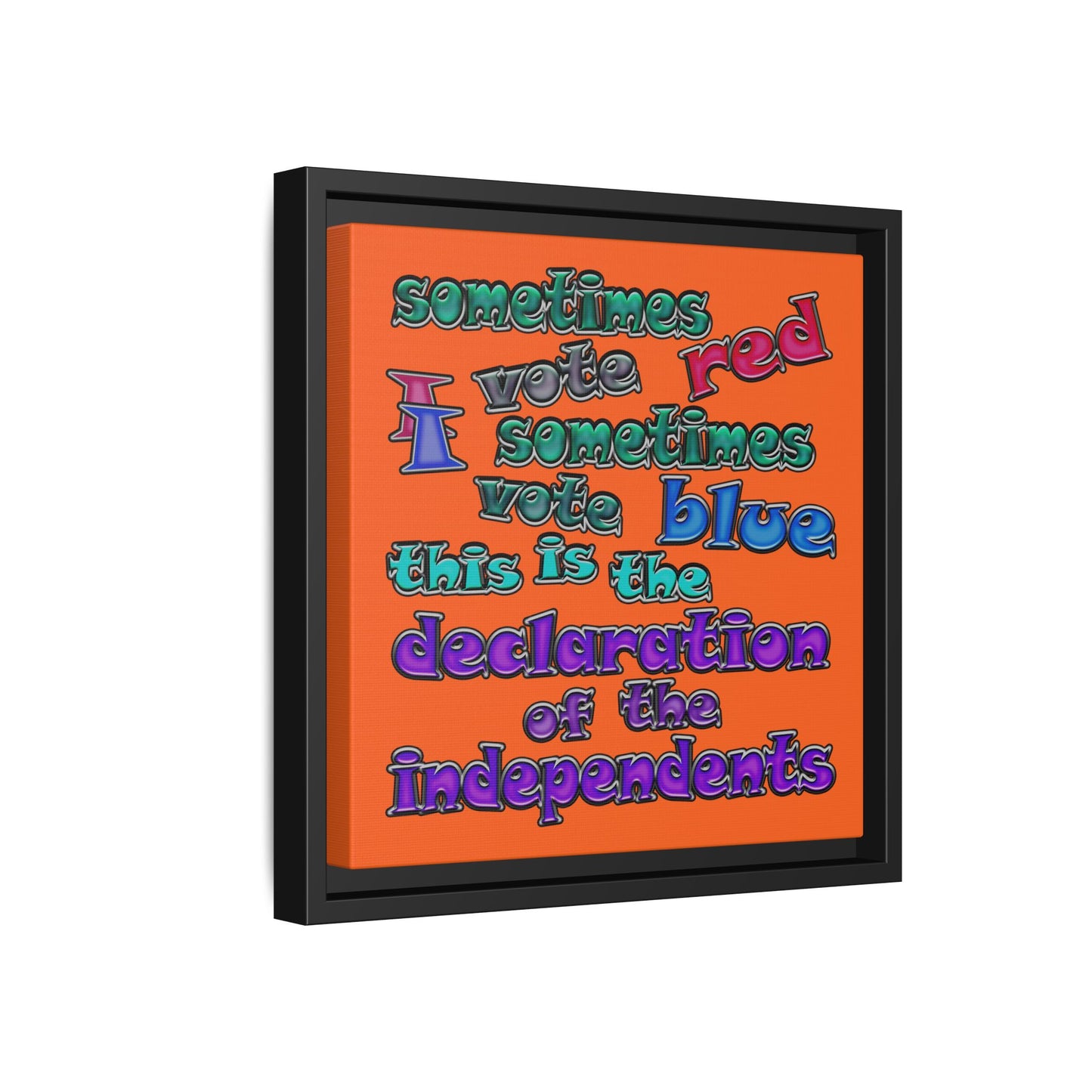 declaration of the independents - framed canvas art (orange)