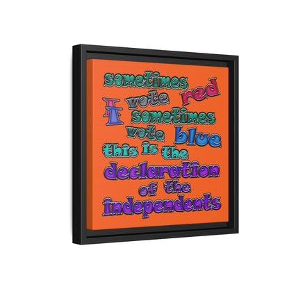 declaration of the independents - framed canvas art (orange)