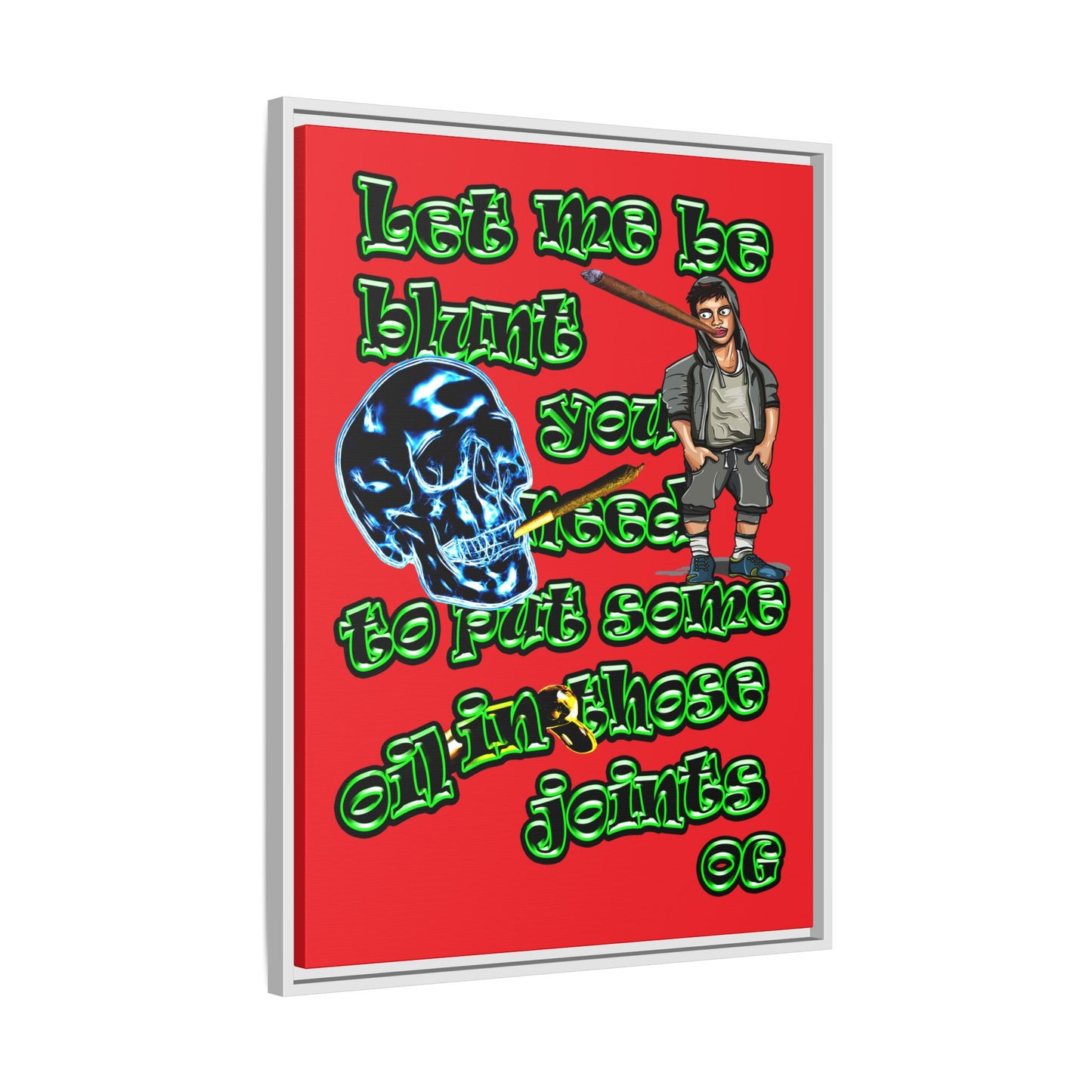 og - framed canvas art (red)