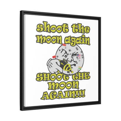 shoot the moon again - framed canvas art (white)