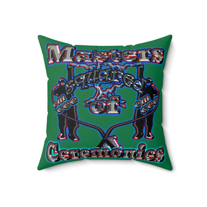 em cee squared - Faux Suede Square Pillow - (dark green)