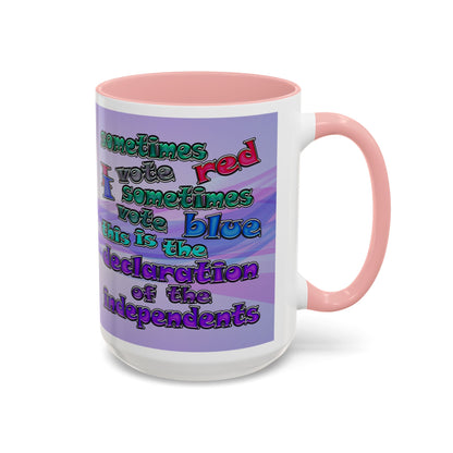 declaration of the independents - Accent Mug (light blue-pink wave)