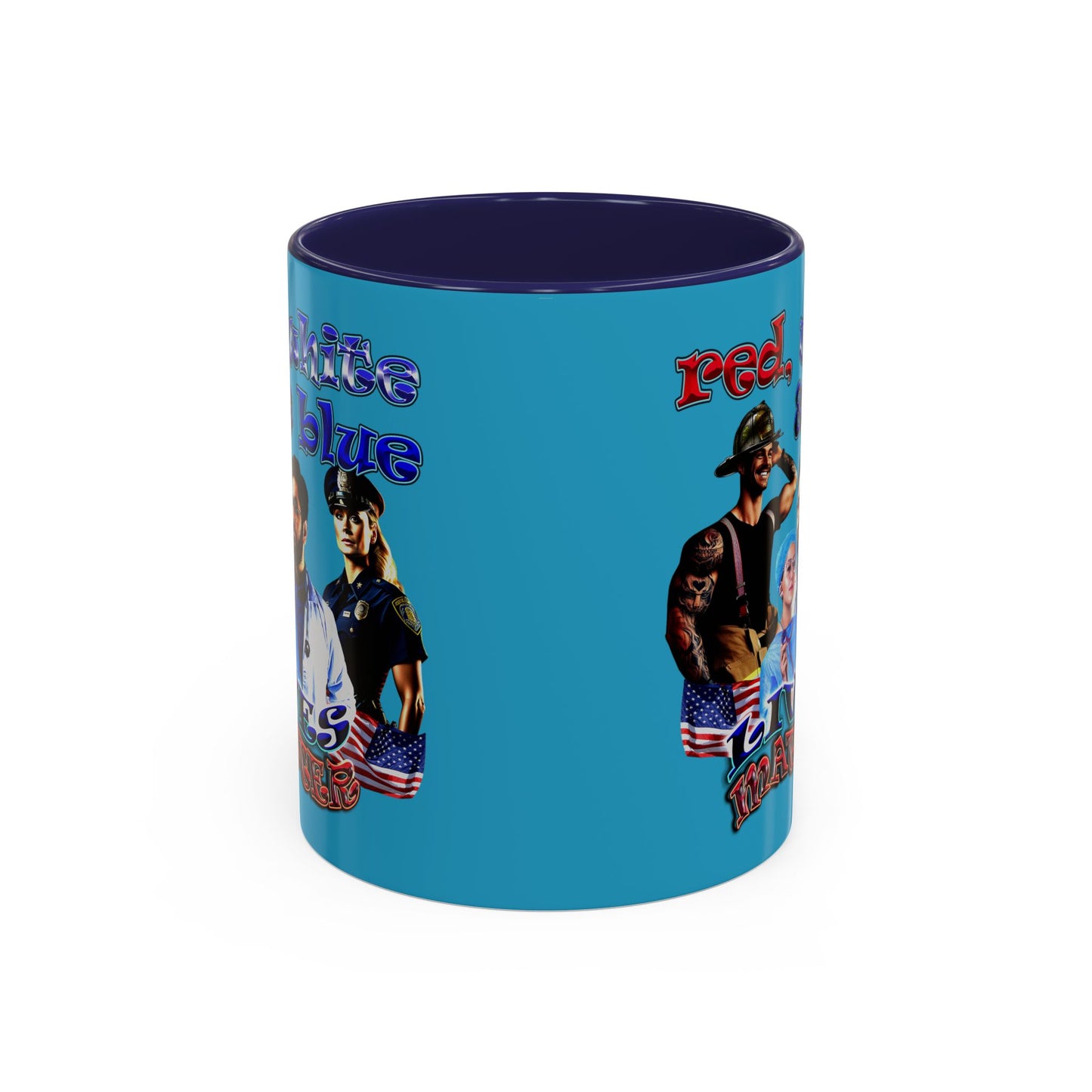 rw&b lives matter - Accent Mug (turquoise)