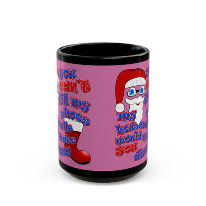 santa's shoes - Black Mug (light pink)