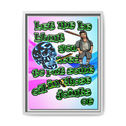 og - framed canvas art (light blue-pink wave)