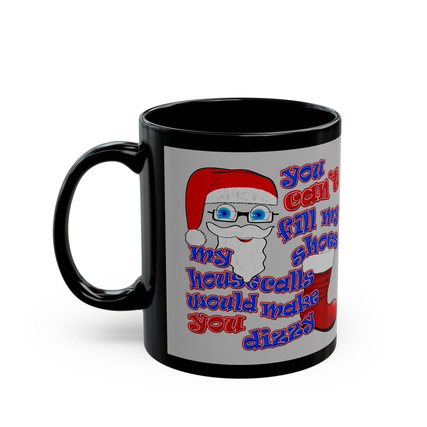 santa's shoes - Black Mug (light grey)