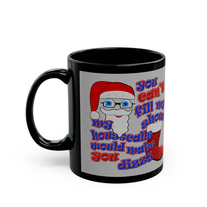 santa's shoes - Black Mug (light grey)