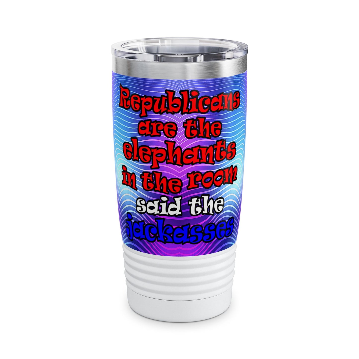 donkeys and elephants - Ringneck Tumbler, 20oz (purple wave)