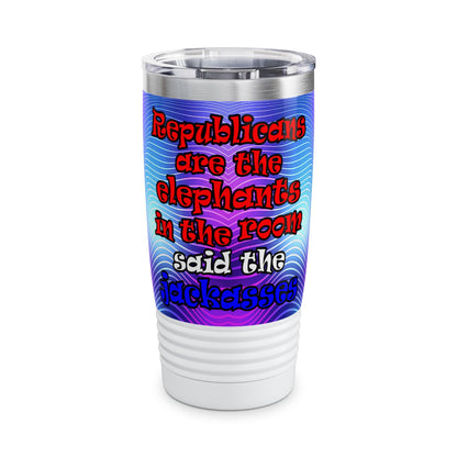 donkeys and elephants - Ringneck Tumbler, 20oz (purple wave)