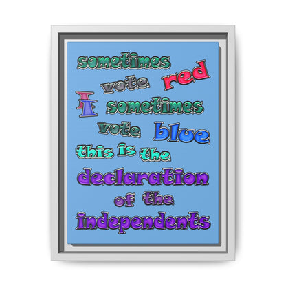 declaration of the independents - framed canvas art (light blue)