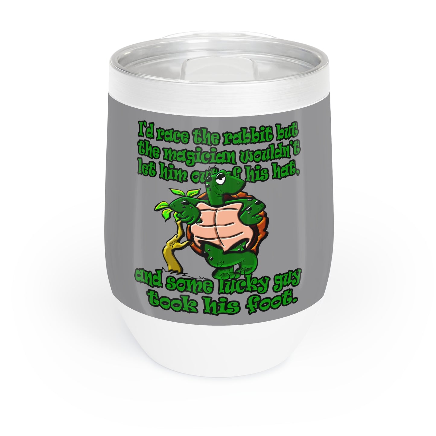 turtle race - Chill Wine Tumbler (grey)