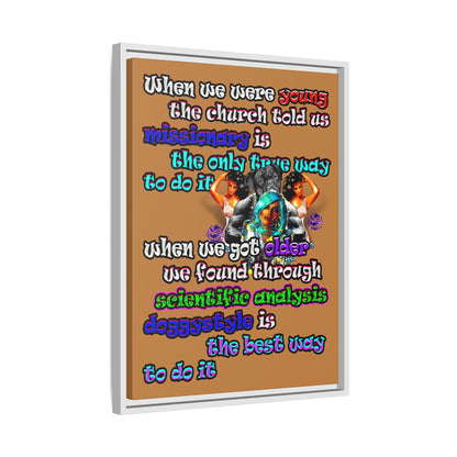 doggystyle - framed canvas art (light brown)