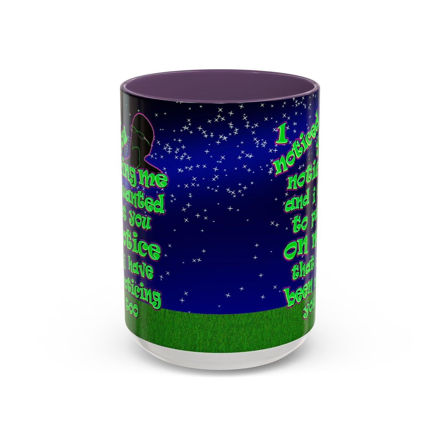 noticed you noticing - Accent Mug ('snoops' background)