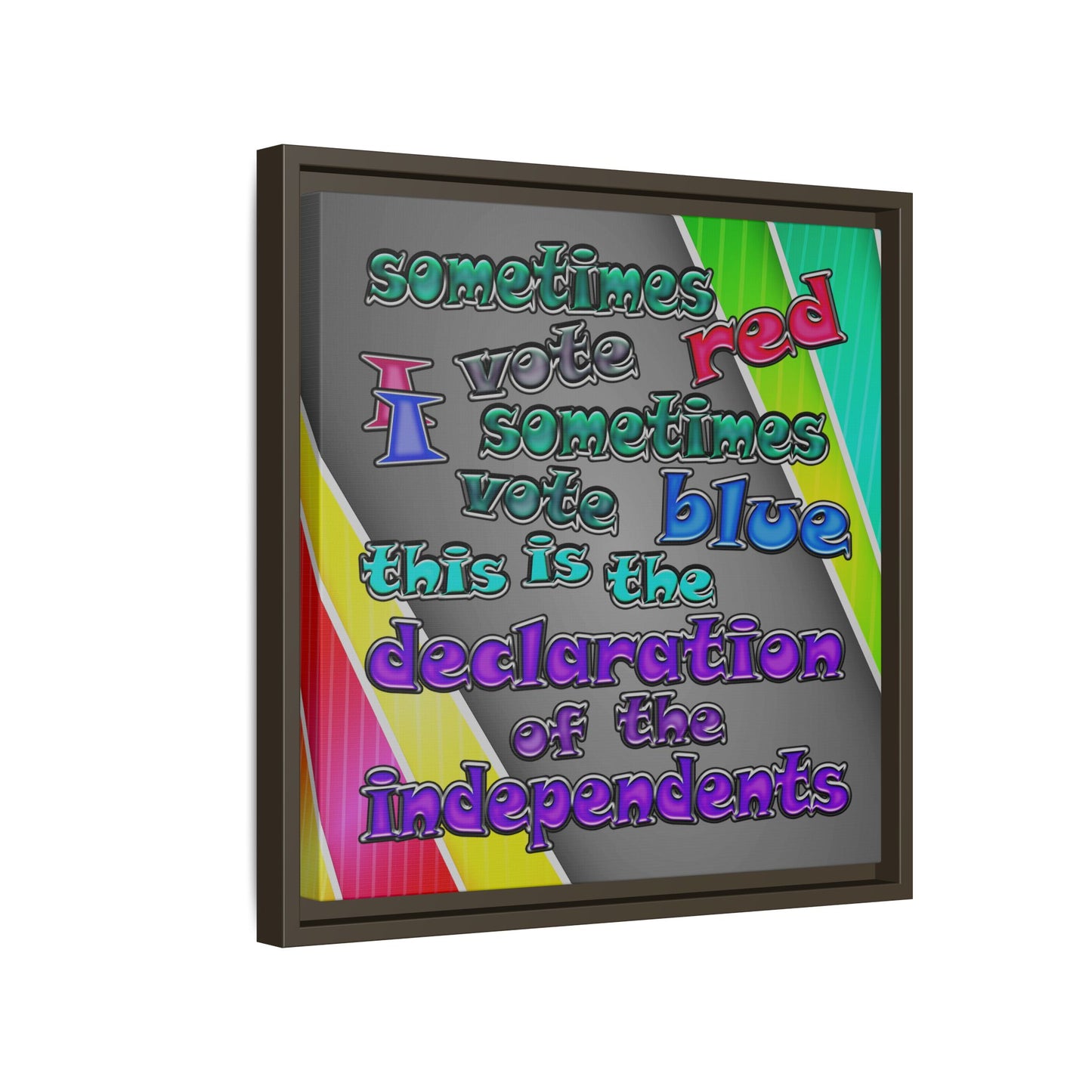 declaration of the independents - framed canvas art (rainbow split)