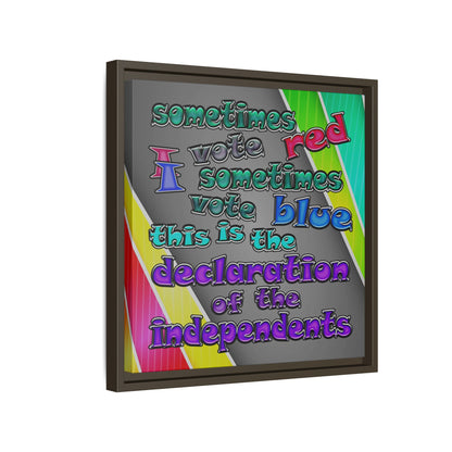 declaration of the independents - framed canvas art (rainbow split)