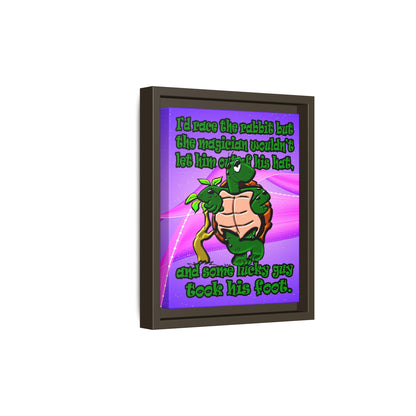 turtle race - framed canvas art (purple-pink wave)