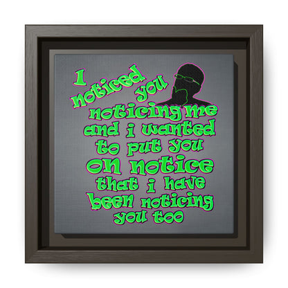 noticed you noticing - framed canvas art (grey-light grey)