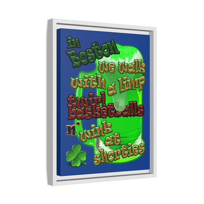 celtics logo - framed canvas art (dark blue)