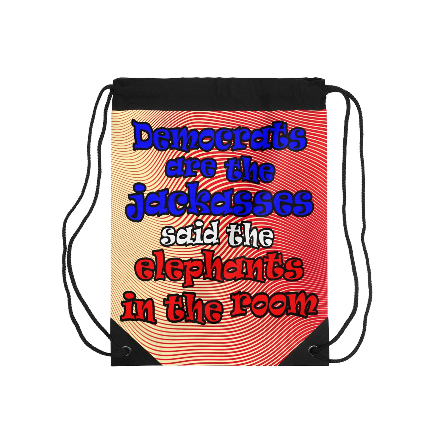 donkeys and elephants - Drawstring Bag (yellow-orange wave)