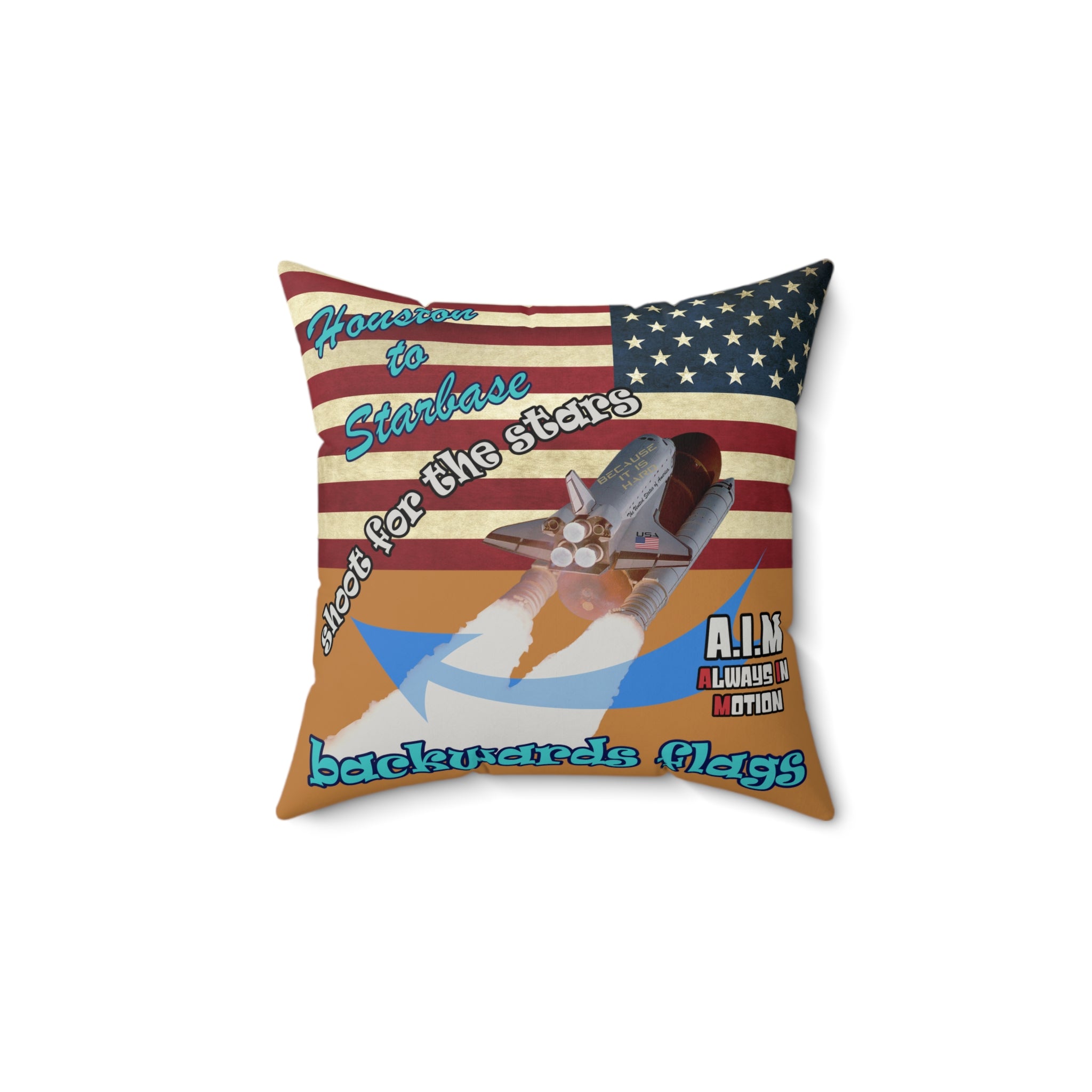 shoot for the stars - Faux Suede Square Pillow - (light brown)