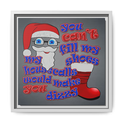 santa's shoes - framed canvas art (grey-light grey)