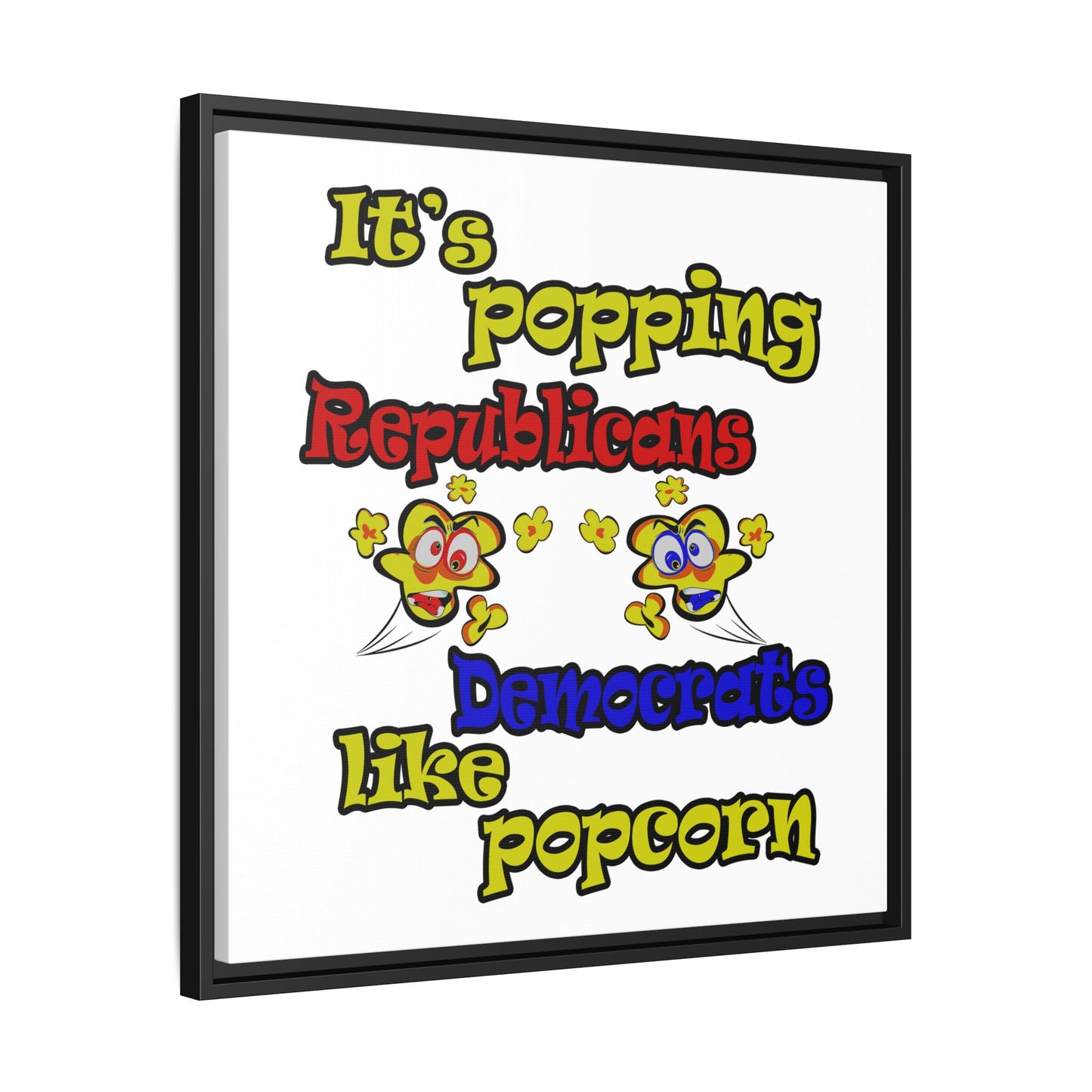 popping like popcorn - framed canvas art (white)