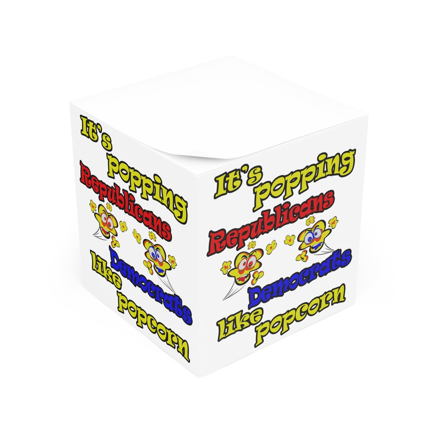 popping like popcorn - note cube (white)