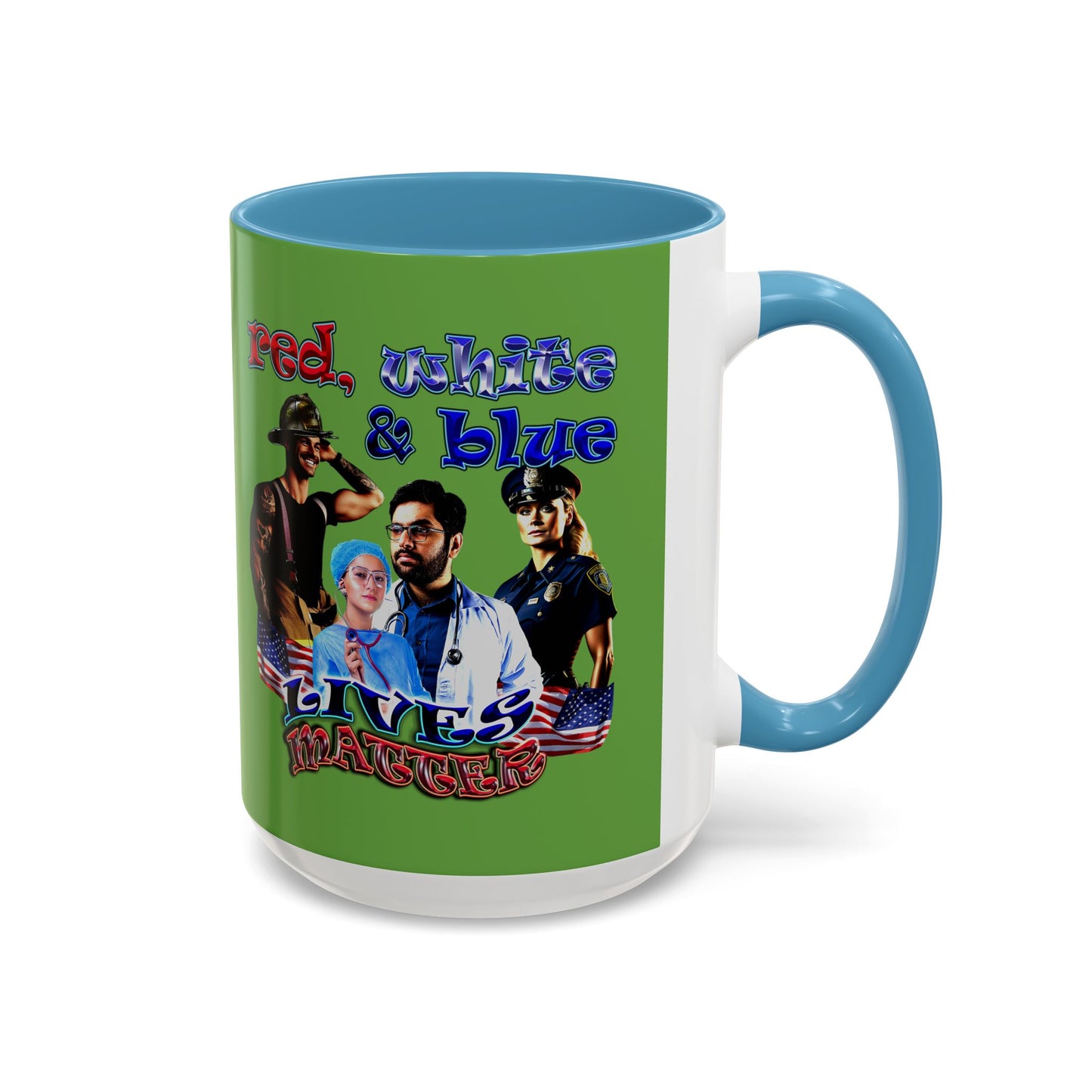 rw&b lives matter - Accent Mug (green)