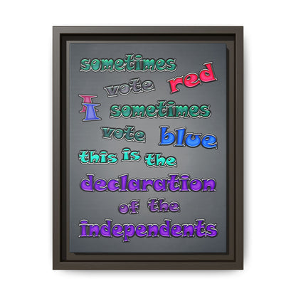declaration of the independents - framed canvas art (grey-light grey)