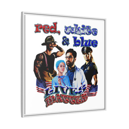 rw&b lives matter - framed canvas art (white)