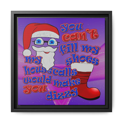 santa's shoes - framed canvas art (purple-pink wave)