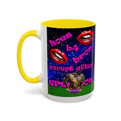 hoes b4 bros - Accent Mug ('snoops' background)