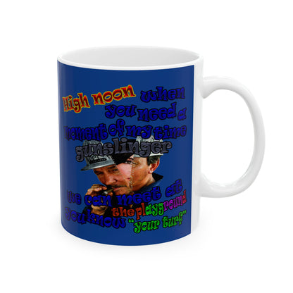 high noon - White Mug (dark blue)