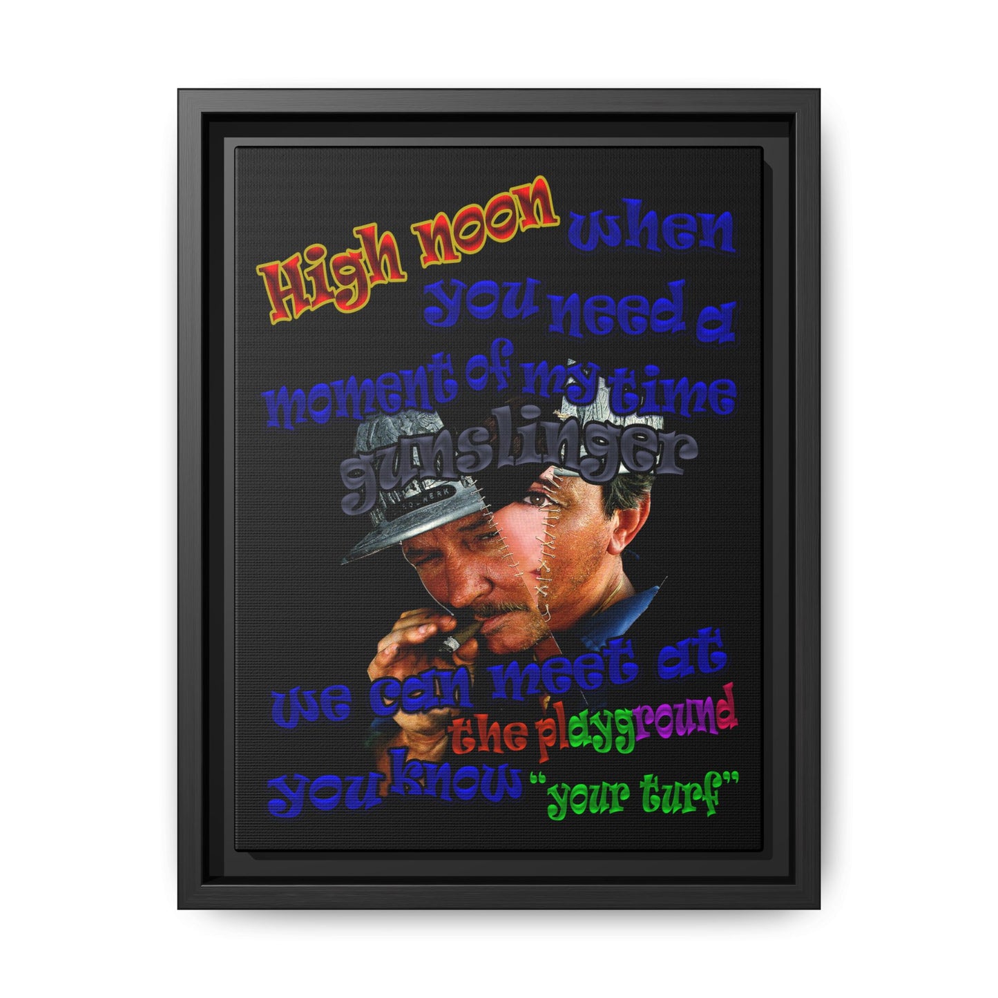 high noon - framed canvas art (black)