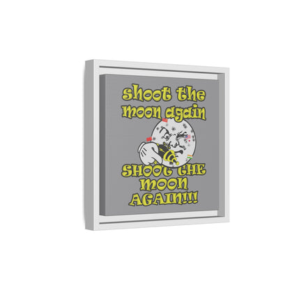 shoot the moon again - framed canvas art (grey)