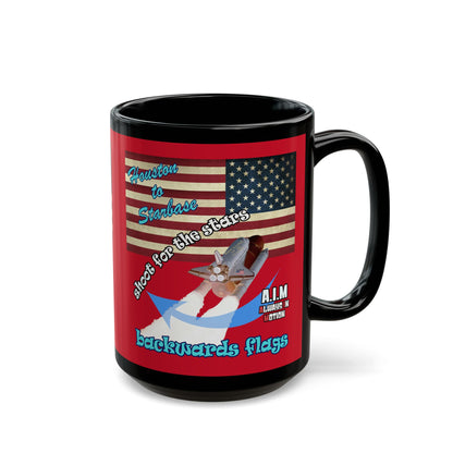shoot for the stars - Black Mug (dark red)