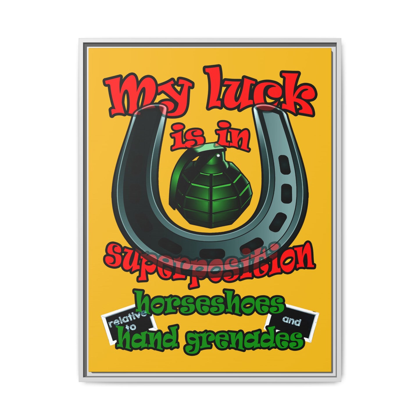 my luck - framed canvas art (yellow)