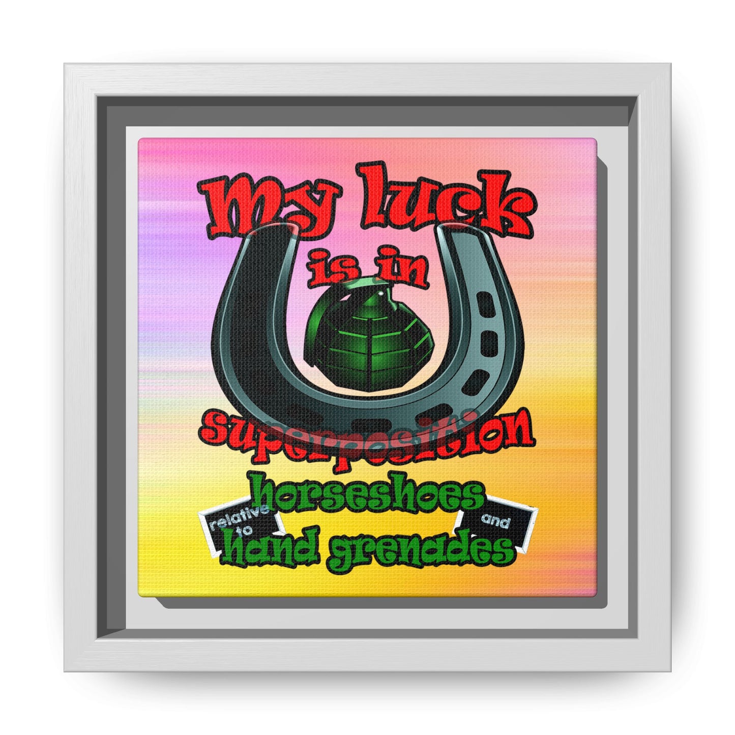 my luck - framed canvas art (color blur)
