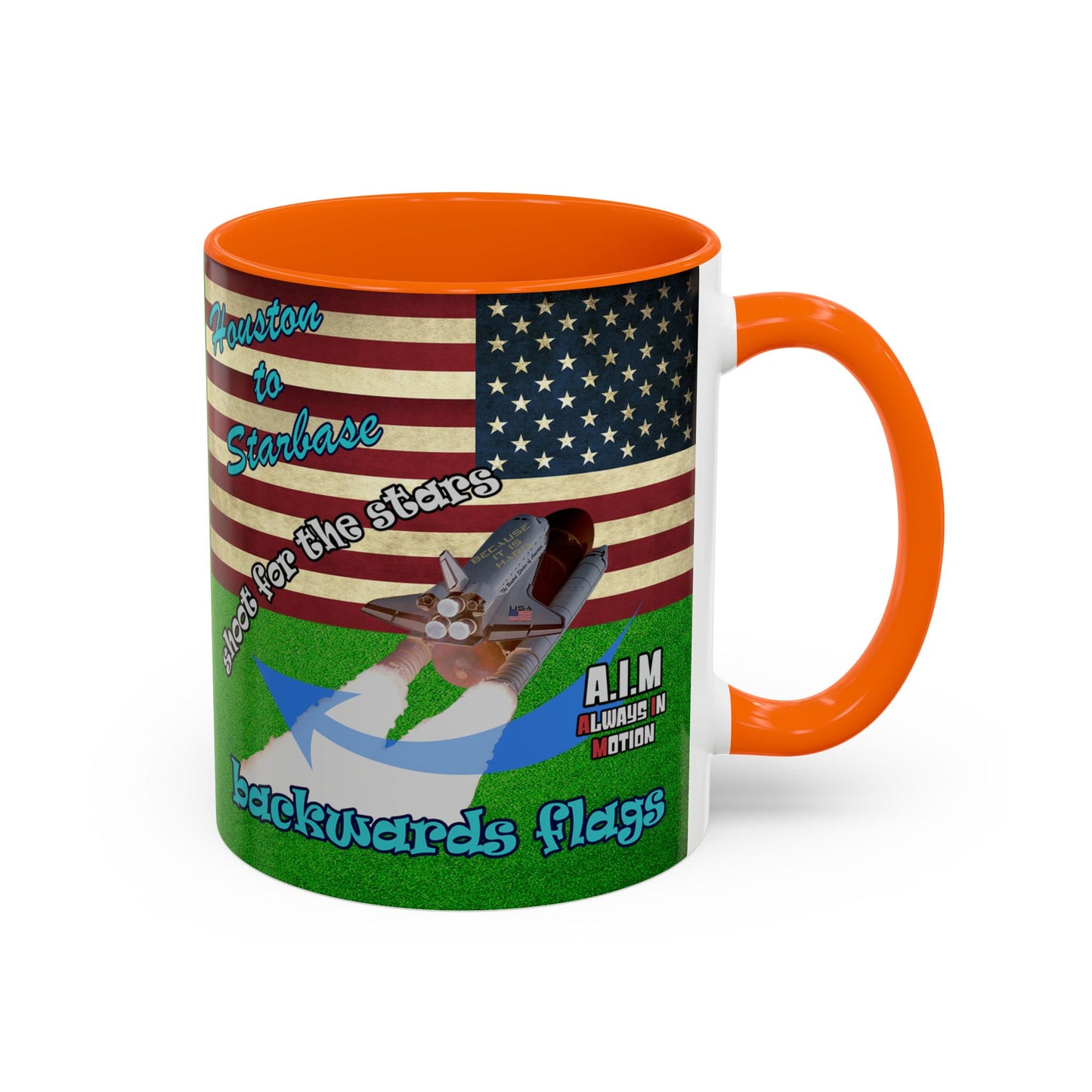 shoot for the stars - Accent Mug (green turf)