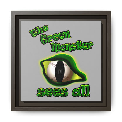 green monster - framed canvas art (light grey)
