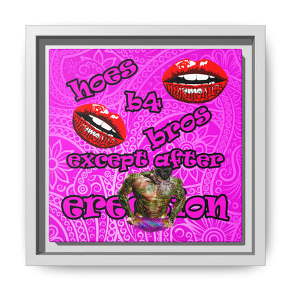 hoes b4 bros - framed canvas art (pink swirl)