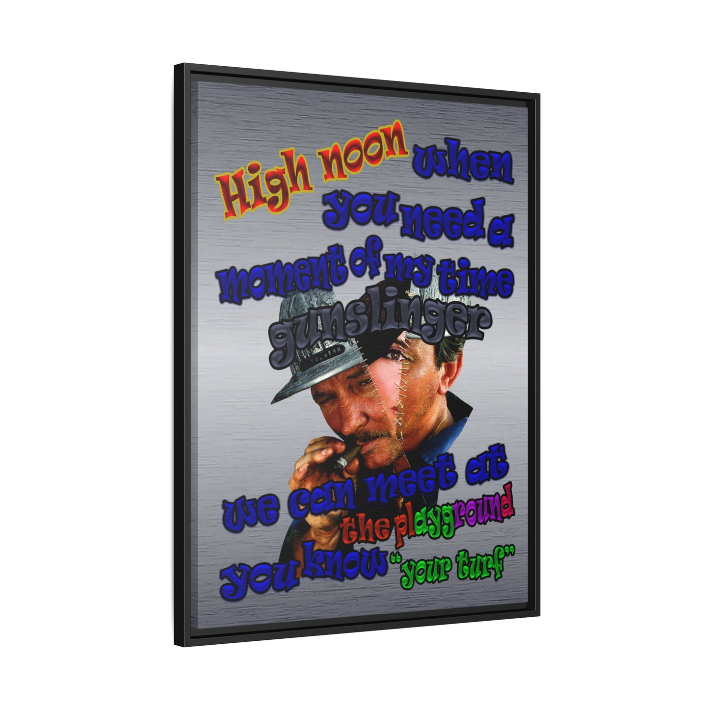 high noon - framed canvas art (brushed nickel)