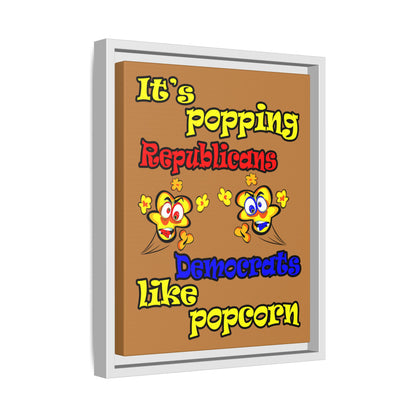 popping like popcorn - framed canvas art (light brown)