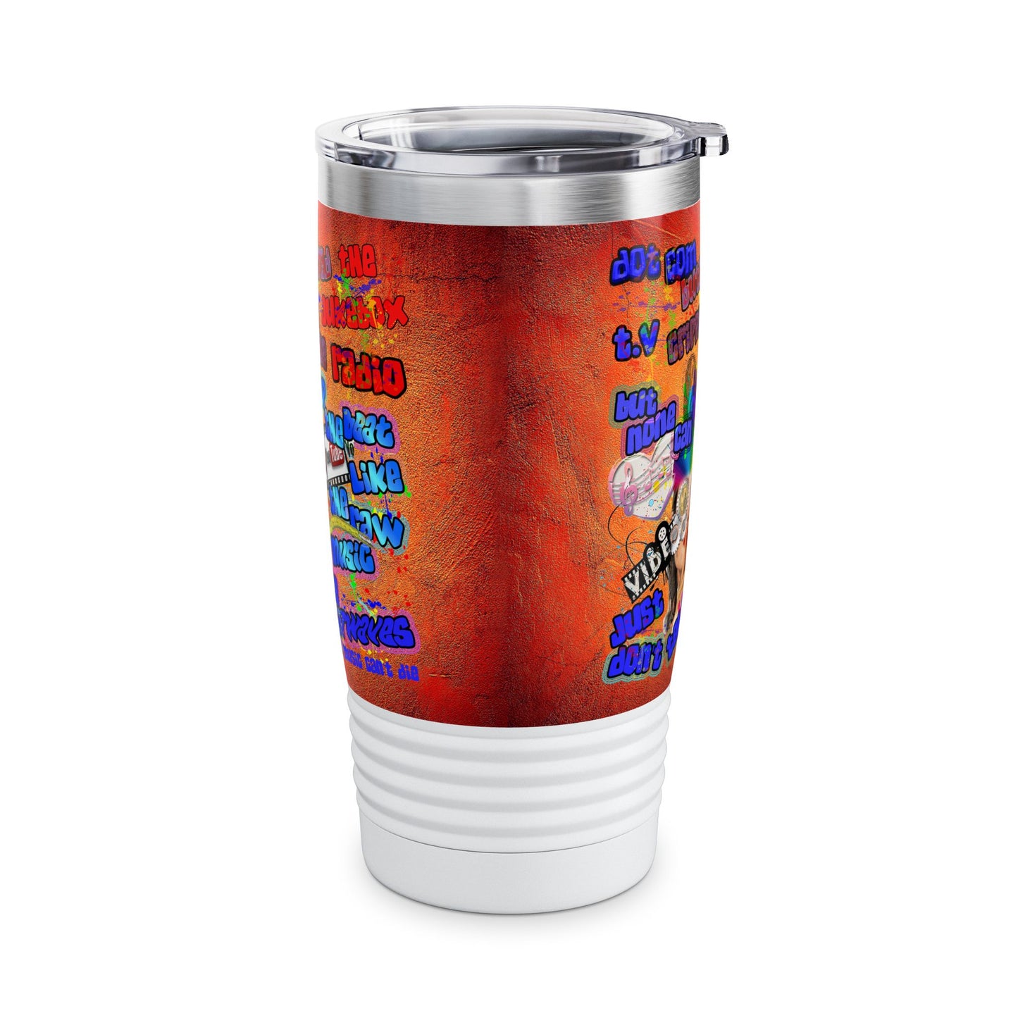 drop the beat - Ringneck Tumbler, 20oz  (burnt orange)
