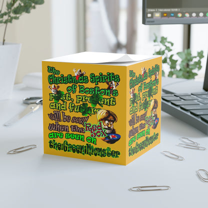 christmas spirits of boston - note cube (yellow)